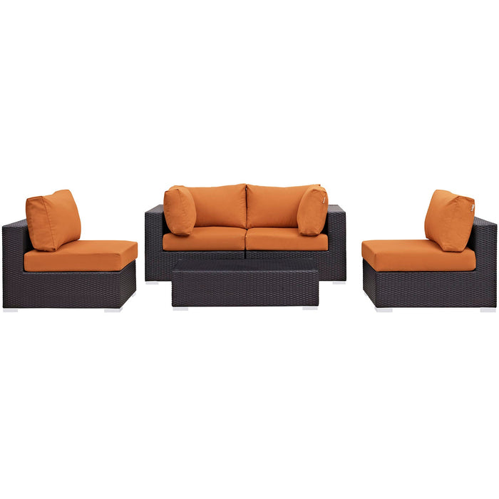 Convene 5 Piece Outdoor Patio Sectional Set by Modway - view 24