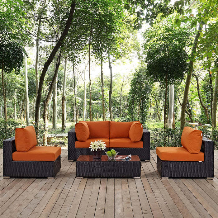 Convene 5 Piece Outdoor Patio Sectional Set by Modway - view 19
