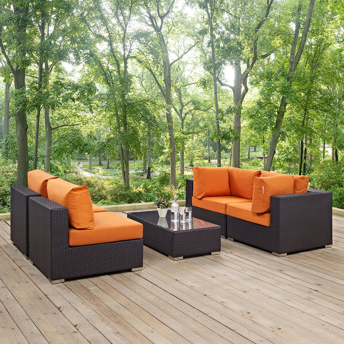 Convene 5 Piece Outdoor Patio Sectional Set by Modway - view 17
