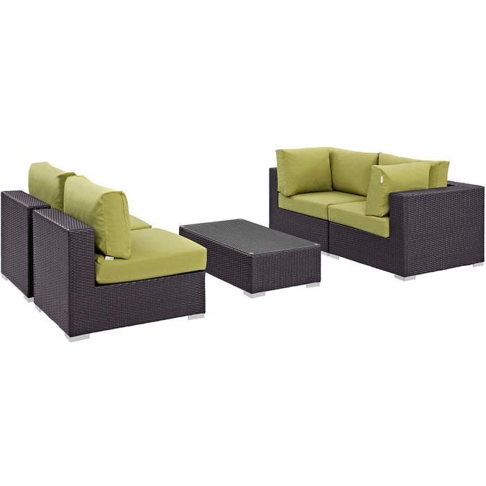 Convene 5 Piece Outdoor Patio Sectional Set by Modway - view 26