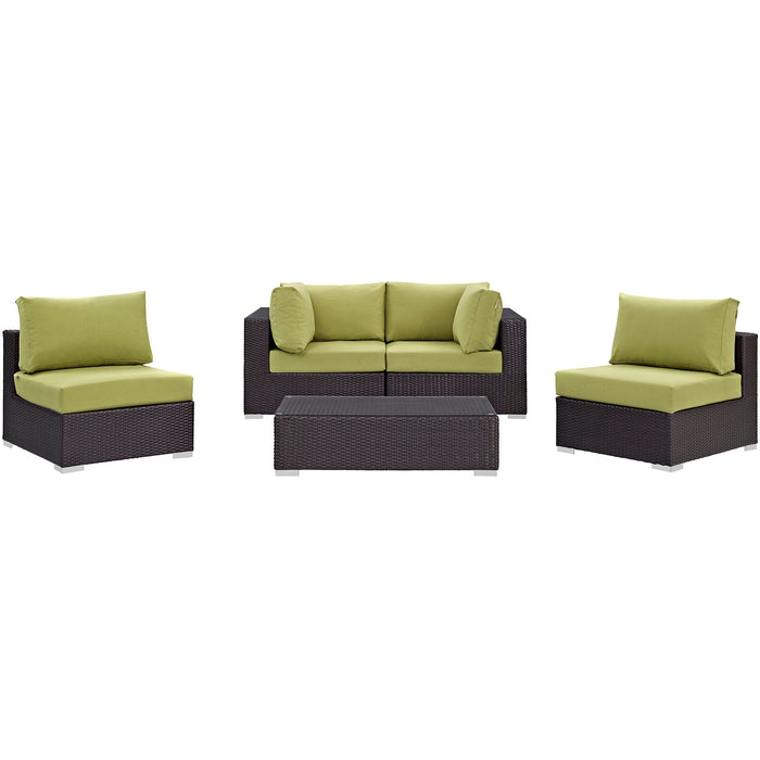 Convene 5 Piece Outdoor Patio Sectional Set by Modway - view 28
