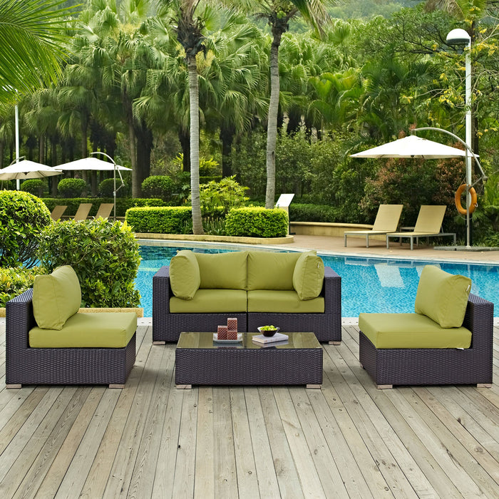 Convene 5 Piece Outdoor Patio Sectional Set by Modway - view 27