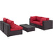 Convene 5 Piece Outdoor Patio Sectional Set outdoor patio furniture set side view