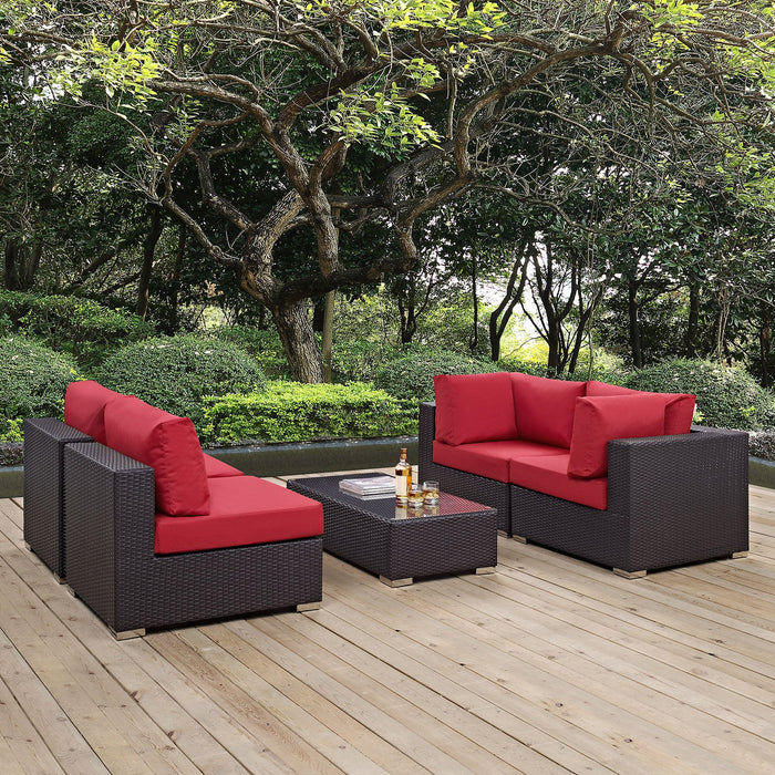 Convene 5 Piece Outdoor Patio Sectional Set outdoor patio furniture set