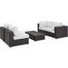 Convene 5 Piece Outdoor Patio Sectional Set outdoor patio furniture set side view