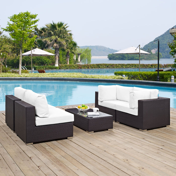 Convene 5 Piece Outdoor Patio Sectional Set outdoor patio furniture set