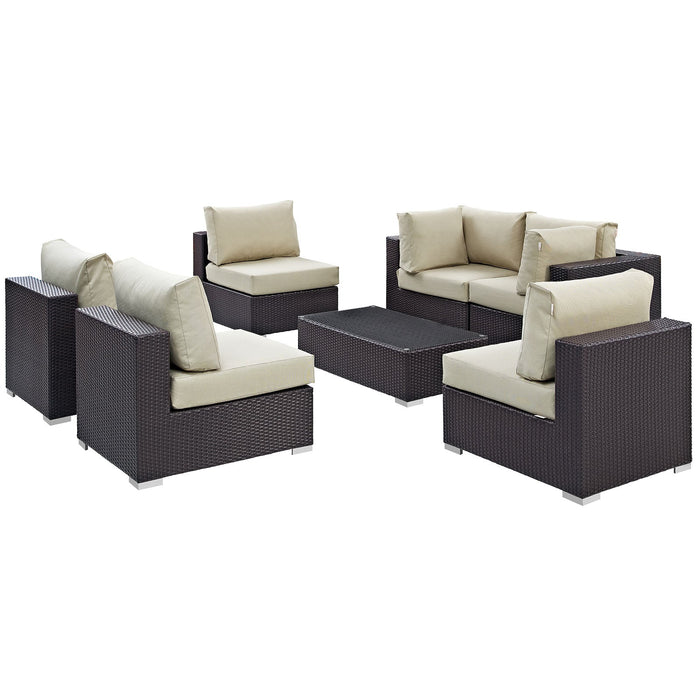 Convene 7 Piece Outdoor Patio Sectional Set by Modway - detail close-up