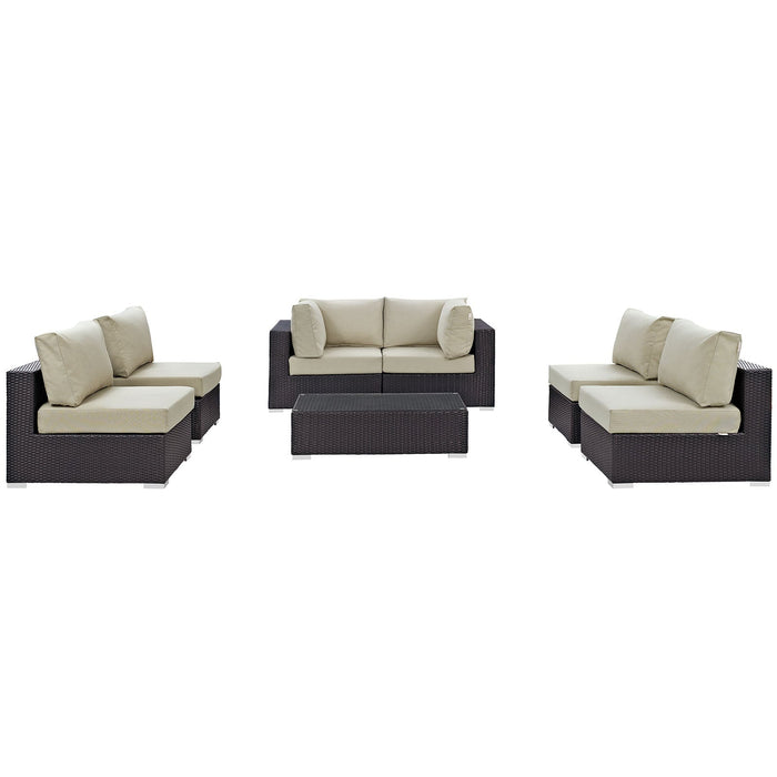 Convene 7 Piece Outdoor Patio Sectional Set by Modway - alternate view