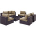Convene 7 Piece Outdoor Patio Sectional Set by Modway - interior view