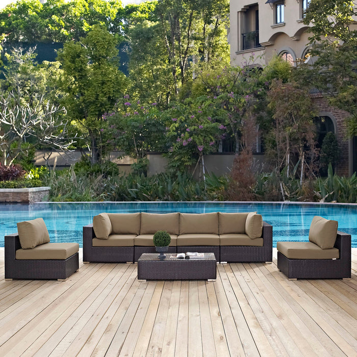 Convene 7 Piece Outdoor Patio Sectional Set by Modway - top view