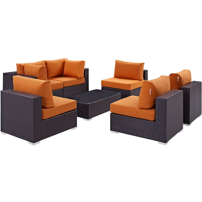 Convene 7 Piece Outdoor Patio Sectional Set by Modway - view 20