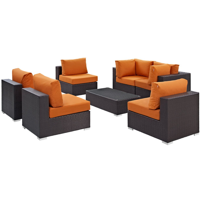 Convene 7 Piece Outdoor Patio Sectional Set by Modway - view 22