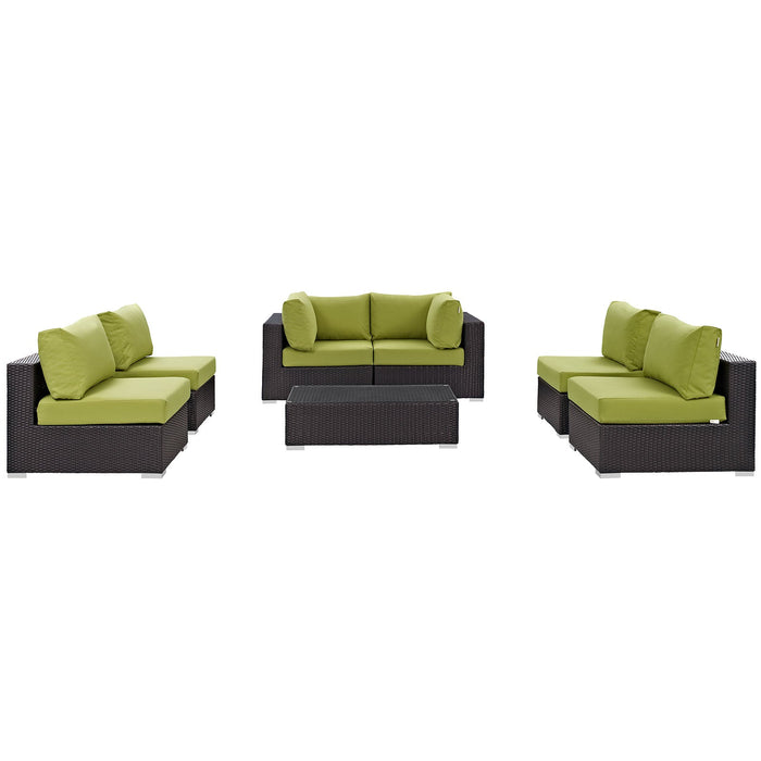 Convene 7 Piece Outdoor Patio Sectional Set outdoor patio furniture set detail close-up
