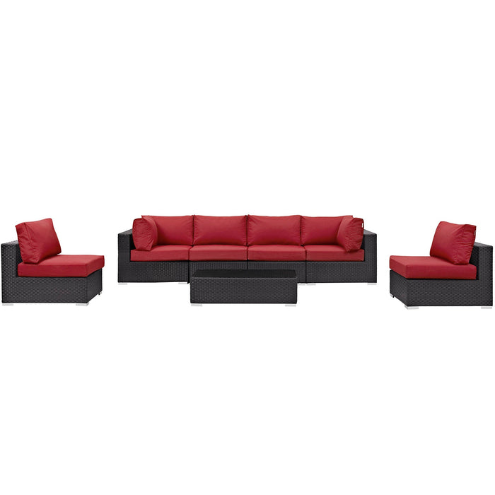 Convene 7 Piece Outdoor Patio Sectional Set outdoor patio furniture set dimensions and measurements