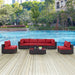 Convene 7 Piece Outdoor Patio Sectional Set outdoor patio furniture set back view
