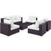 Convene 7 Piece Outdoor Patio Sectional Set outdoor patio furniture set back view
