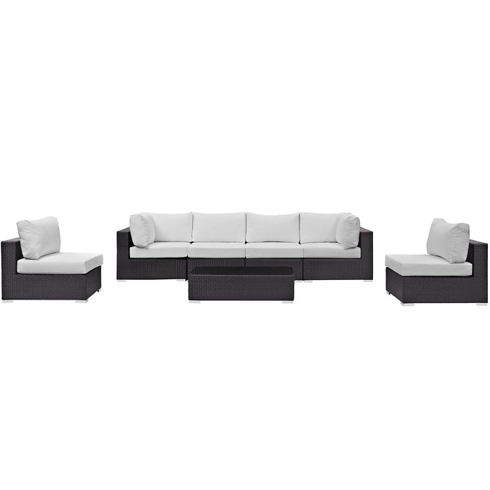 Convene 7 Piece Outdoor Patio Sectional Set outdoor patio furniture set angle view