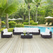 Convene 7 Piece Outdoor Patio Sectional Set outdoor patio furniture set angle view