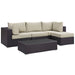 Convene 5 Piece Outdoor Patio Sectional Set by Modway - angle view