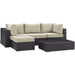 Convene 5 Piece Outdoor Patio Sectional Set by Modway - side view
