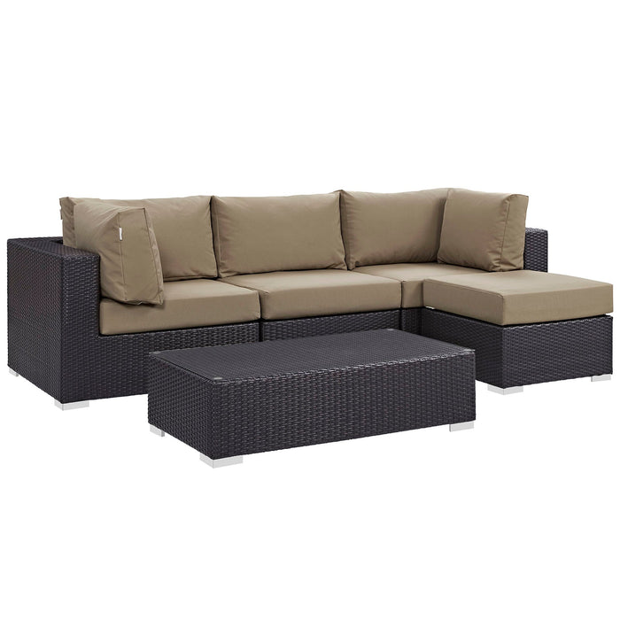 Convene 5 Piece Outdoor Patio Sectional Set by Modway - view 17