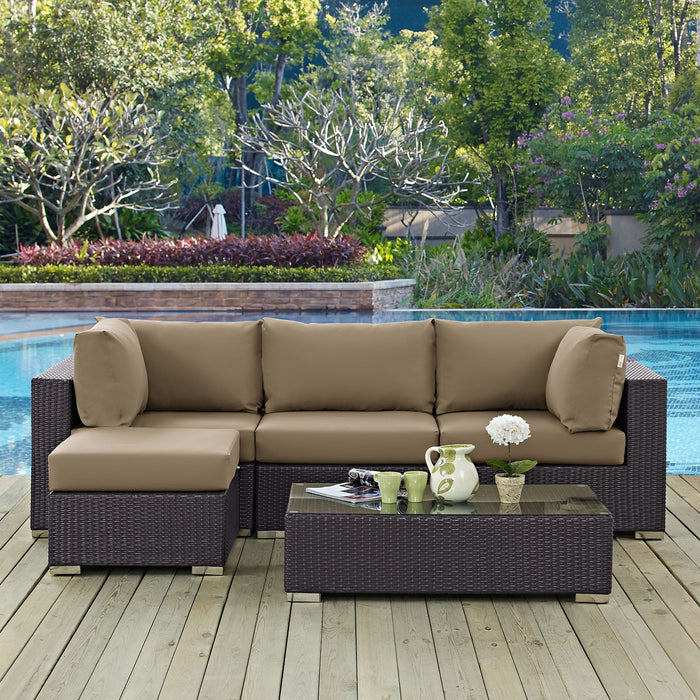 Convene 5 Piece Outdoor Patio Sectional Set by Modway - view 16