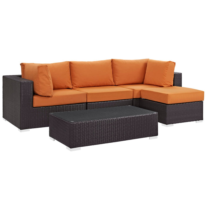 Convene 5 Piece Outdoor Patio Sectional Set by Modway - view 30