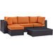 Convene 5 Piece Outdoor Patio Sectional Set outdoor patio furniture set back view