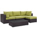 Convene 5 Piece Outdoor Patio Sectional Set outdoor patio furniture set angle view