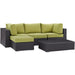 Convene 5 Piece Outdoor Patio Sectional Set outdoor patio furniture set back view