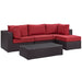 Convene 5 Piece Outdoor Patio Sectional Set outdoor patio furniture set angle view