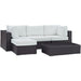 Convene 5 Piece Outdoor Patio Sectional Set outdoor patio furniture set back view