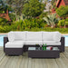 Convene 5 Piece Outdoor Patio Sectional Set outdoor patio furniture set dimensions and measurements