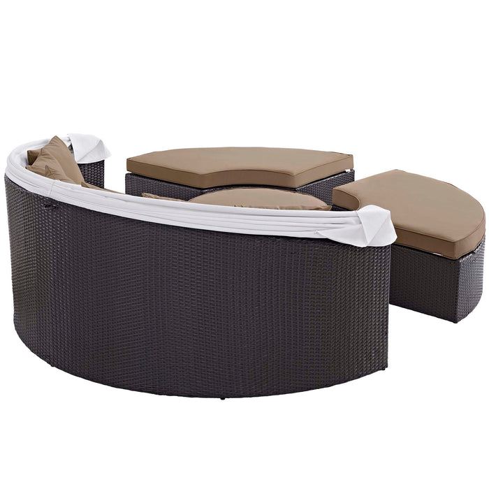 Convene Wicker Rattan Outdoor Patio Canopy Sectional Daybed by Modway - alternate view