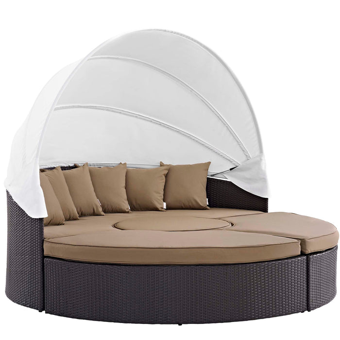 Convene Wicker Rattan Outdoor Patio Canopy Sectional Daybed by Modway - specifications diagram