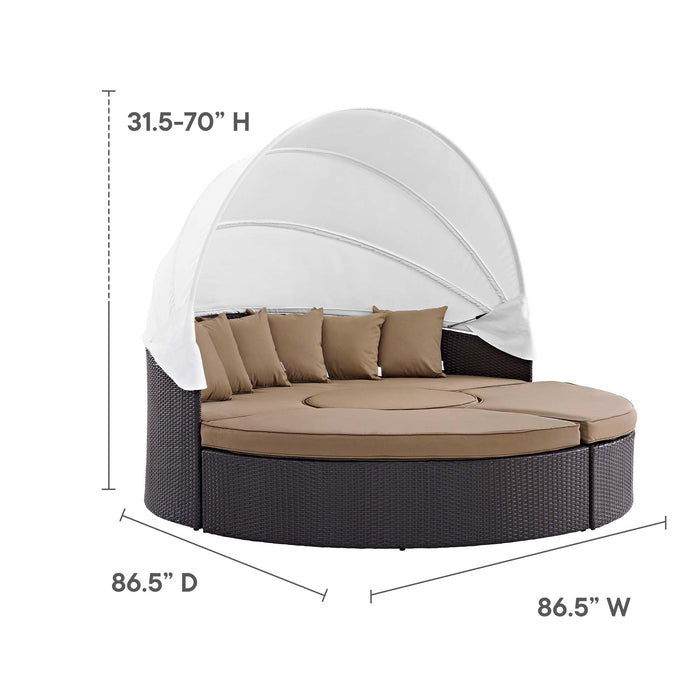 Convene Wicker Rattan Outdoor Patio Canopy Sectional Daybed by Modway - detail close-up