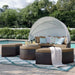 Convene Wicker Rattan Outdoor Patio Canopy Sectional Daybed by Modway - front view