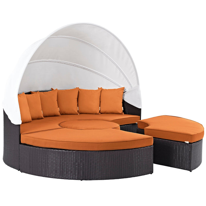 Convene Wicker Rattan Outdoor Patio Canopy Sectional Daybed by Modway - control panel detail