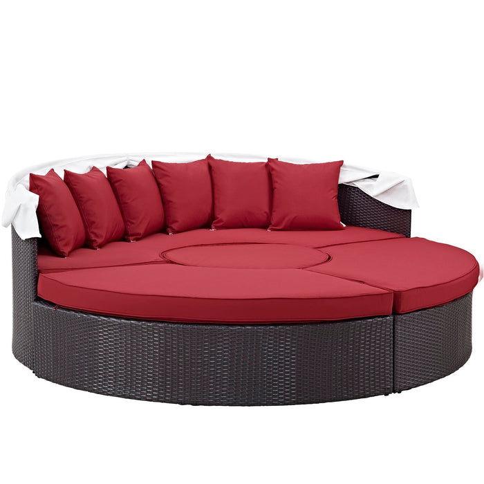 Convene Wicker Rattan Outdoor Patio Canopy Sectional Daybed by Modway - view 19