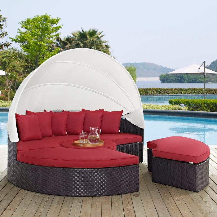Convene Wicker Rattan Outdoor Patio Canopy Sectional Daybed by Modway - view 16