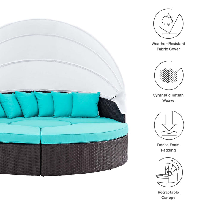 Convene Wicker Rattan Outdoor Patio Canopy Sectional Daybed by Modway - view 24