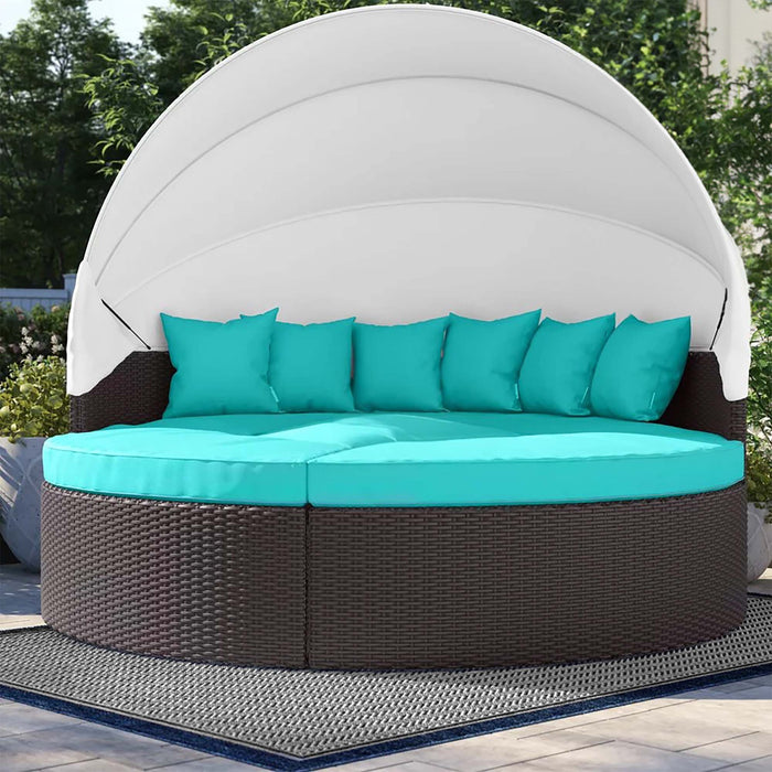 Convene Wicker Rattan Outdoor Patio Canopy Sectional Daybed by Modway - view 27