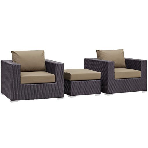 Modway Convene 3 Piece Outdoor Patio Sofa Set Living Room Furniture - View 33