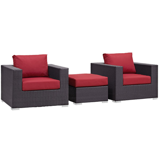 Modway Convene 3 Piece Outdoor Patio Sofa Set Living Room Furniture - View 34