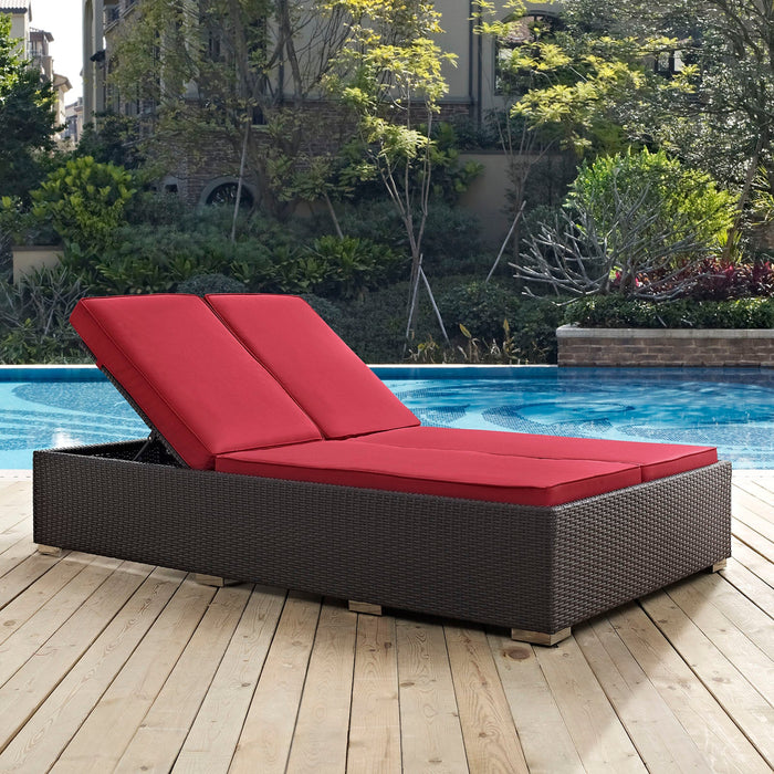 Convene Double Outdoor Patio Chaise - in lifestyle setting