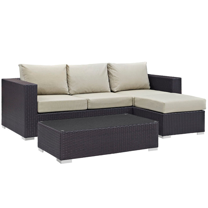 Convene 3 Piece Outdoor Patio Sofa Set - alternate angle view