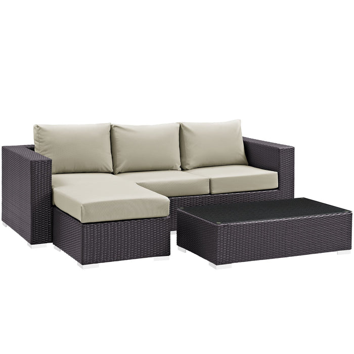 Convene 3 Piece Outdoor Patio Sofa Set - detail close-up