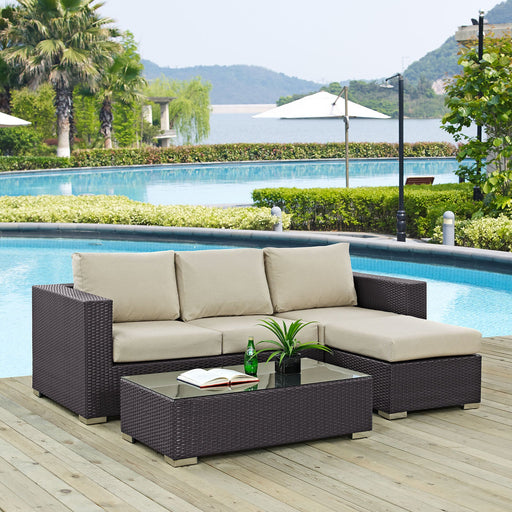 Convene 3 Piece Outdoor Patio Sofa Set - Modway \outdoor\conversation sets