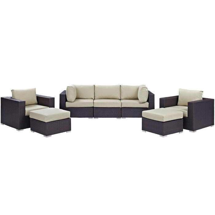 Convene 7 Piece Outdoor Patio Sectional Set by Modway - alternate view