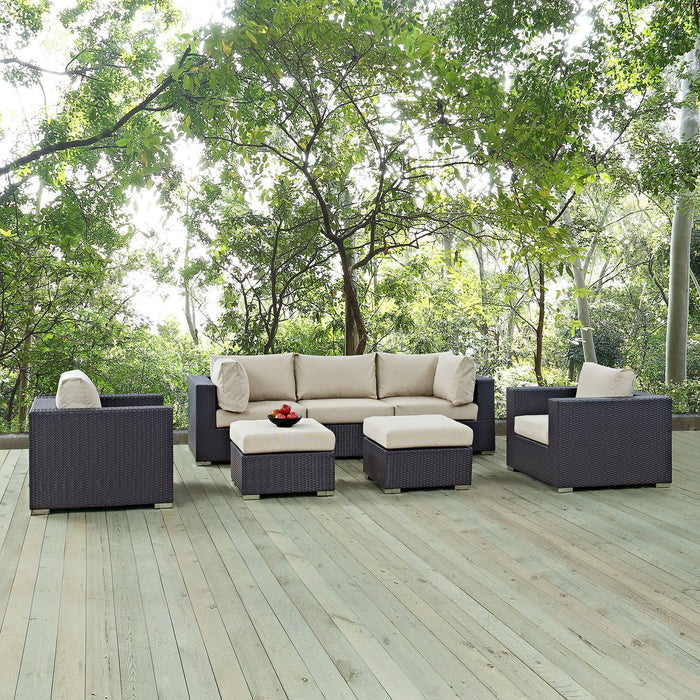 Convene 7 Piece Outdoor Patio Sectional Set by Modway - front view